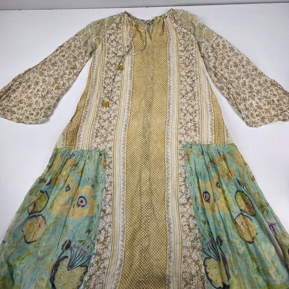 D'ascoli Dress Women Cecile Maxi‎ Floral Tassel Balloon Sleeve Small Bohemian - Picture 7 of 16